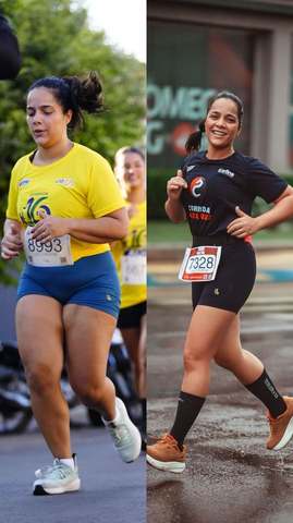 Antes e depois, corrida