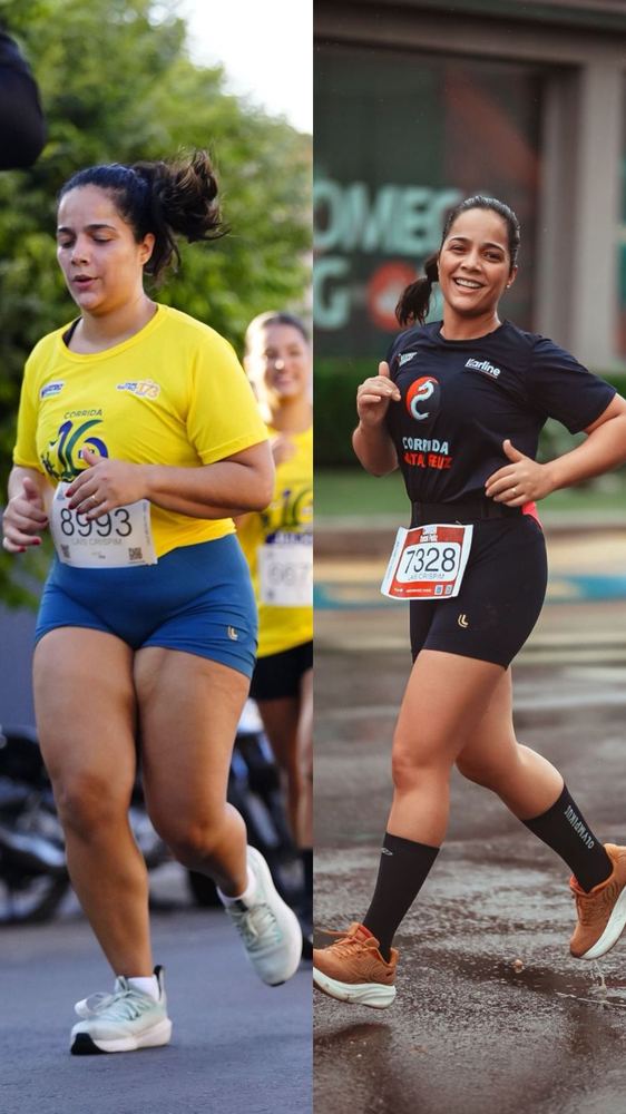 Antes e depois — corrida